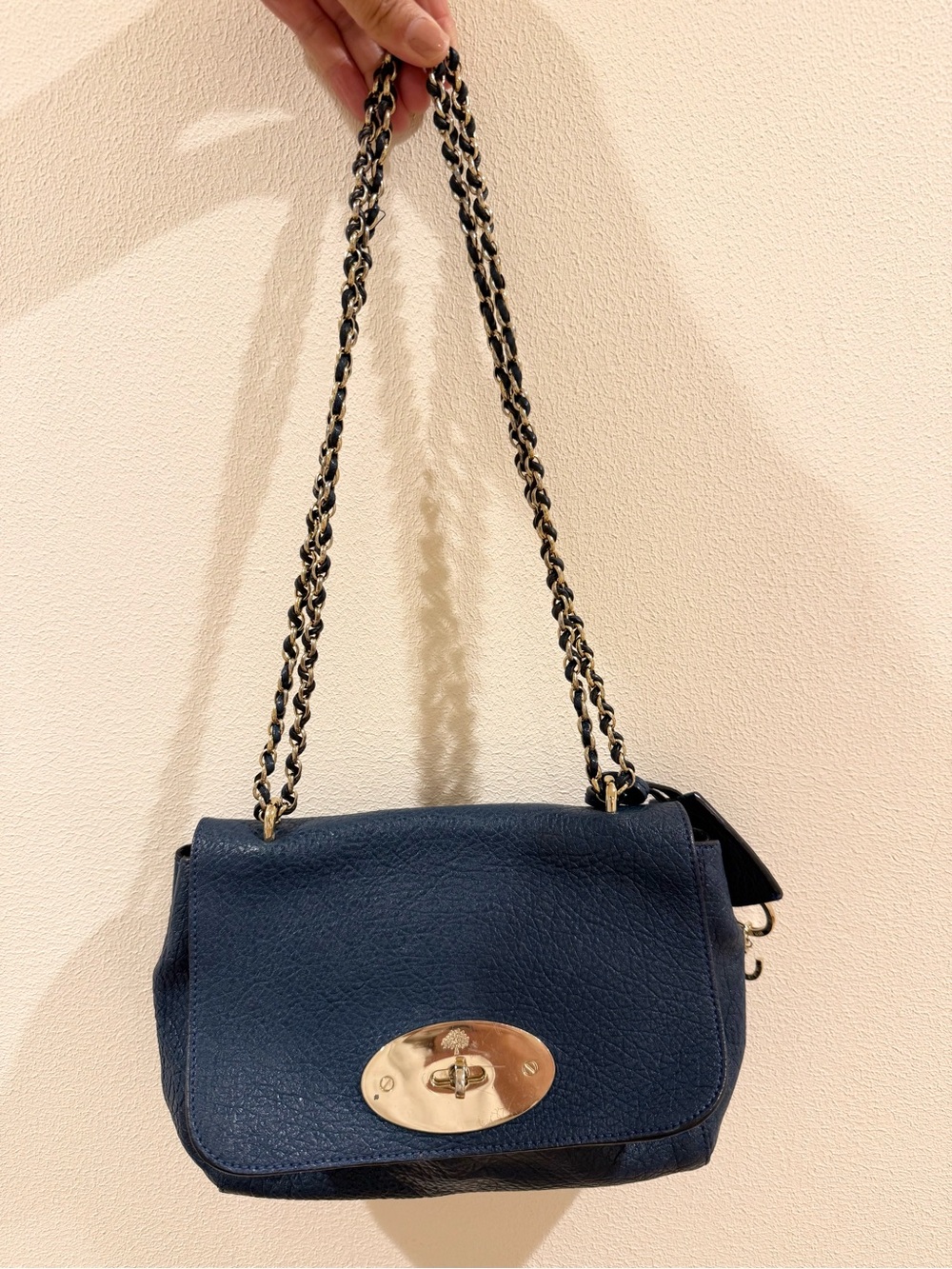 Auth MULBERRY Leather Small Chain Shoulder Crossbody Bag